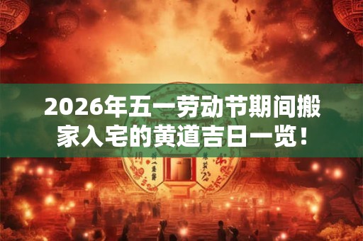 2026年五一劳动节期间搬家入宅的黄道吉日一览！