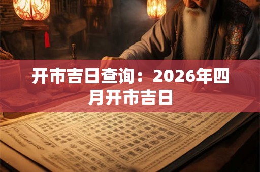 开市吉日查询:2026年四月开市吉日 开市吉日查询:2026年四月开市吉日