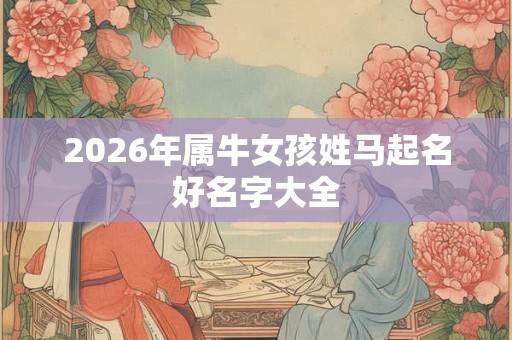 2026年属牛女孩姓马起名好名字大全
