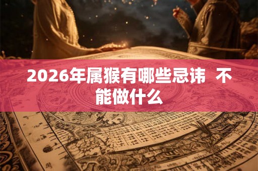2026年属猴有哪些忌讳  不能做什么