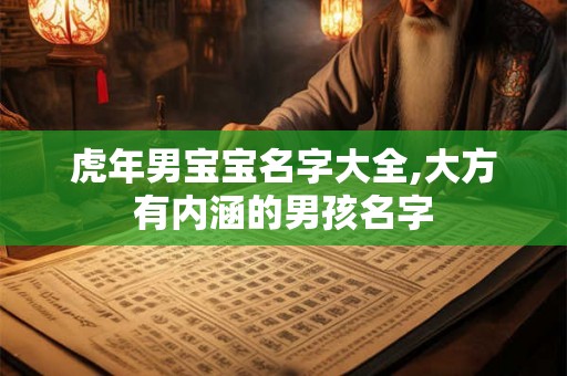 虎年男宝宝名字大全,大方有内涵的男孩名字
