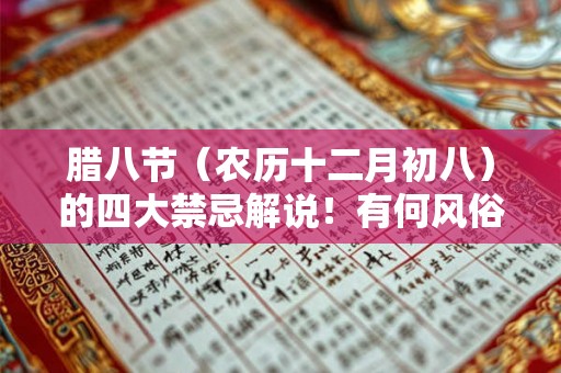 腊八节（农历十二月初八）的四大禁忌解说！有何风俗？
