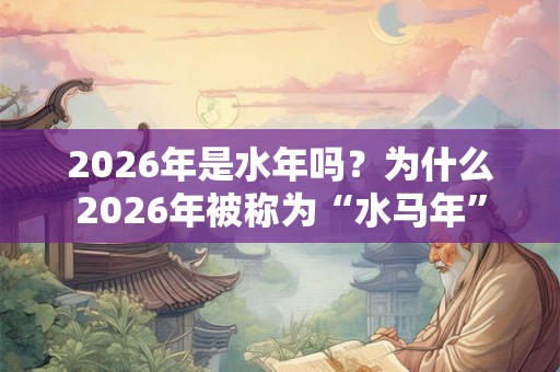2026年是水年吗？为什么2026年被称为“水马年”