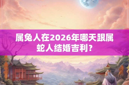 属兔人在2026年哪天跟属蛇人结婚吉利？