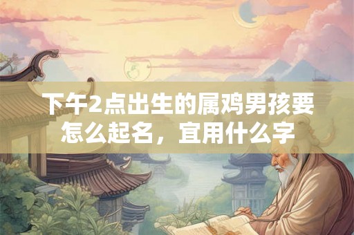 下午2点出生的属鸡男孩要怎么起名，宜用什么字