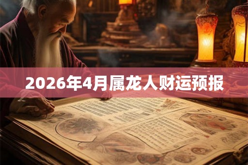 2026年4月属龙人财运预报
