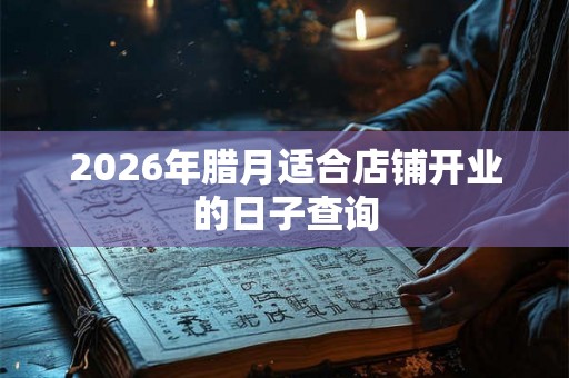 2026年腊月适合店铺开业的日子查询