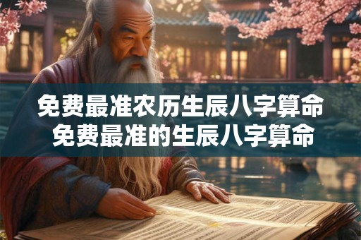免费最准农历生辰八字算命 免费最准的生辰八字算命