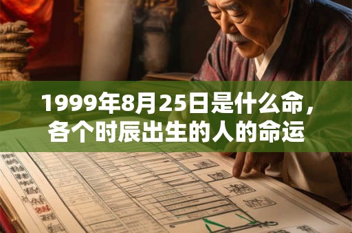 1999年8月25日是什么命，各个时辰出生的人的命运