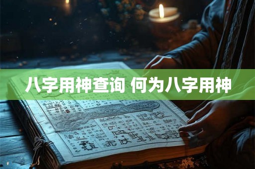八字用神查询 何为八字用神