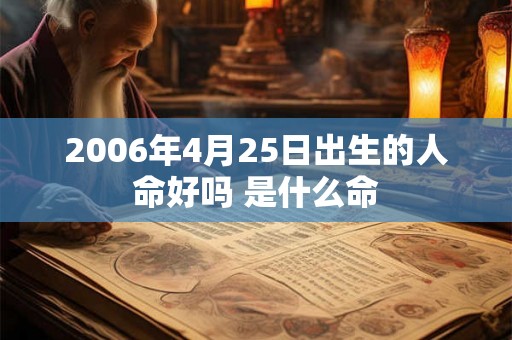 2006年4月25日出生的人命好吗 是什么命 2006年4月25日出生的人命好吗 是什么命