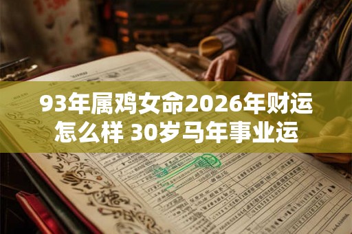 93年属鸡女命2026年财运怎么样 30岁马年事业运