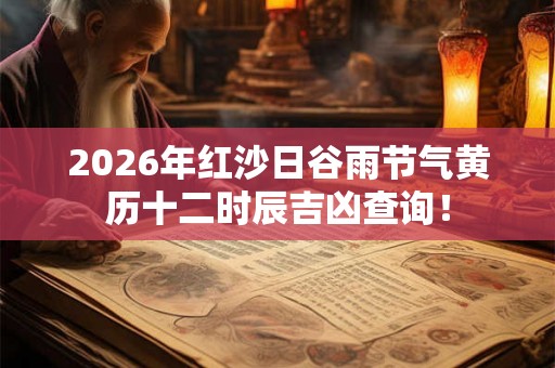 2026年红沙日谷雨节气黄历十二时辰吉凶查询！