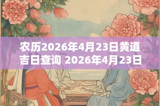农历2026年4月23日黄道吉日查询 2026年4月23日黄道吉日是哪天农历