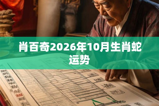 肖百奇2026年10月生肖蛇运势
