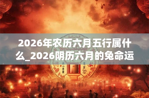 2026年农历六月五行属什么_2026阴历六月的兔命运