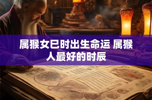 属猴女巳时出生命运 属猴人最好的时辰 属猴女巳时出生命运 属猴人最好的时辰