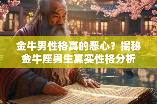 金牛男性格真的恶心？揭秘金牛座男生真实性格分析