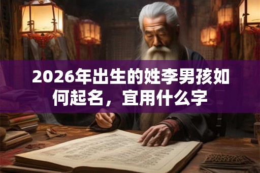 2026年出生的姓李男孩如何起名，宜用什么字