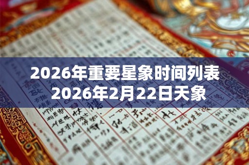 2026年重要星象时间列表 2026年2月22日天象 2026年重要星象时间列表 2026年2月22日天象