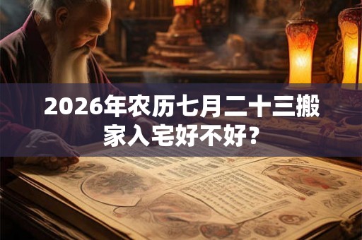 2026年农历七月二十三搬家入宅好不好？