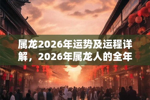 属龙2026年运势及运程详解，2026年属龙人的全年运势大全