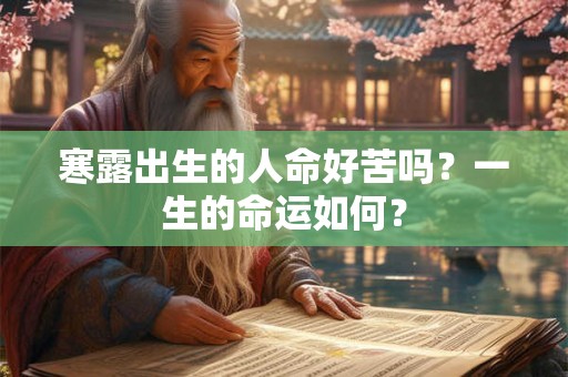 寒露出生的人命好苦吗？一生的命运如何？