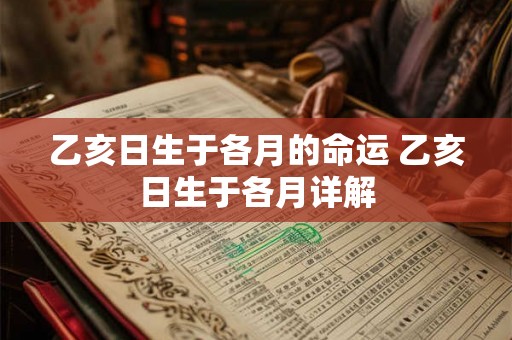 乙亥日生于各月的命运 乙亥日生于各月详解