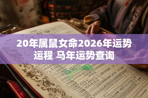 20年属鼠女命2026年运势运程 马年运势查询
