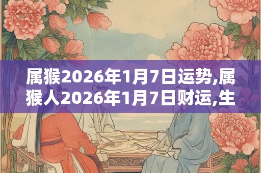 属猴2026年1月7日运势,属猴人2026年1月7日财运,生肖猴2026年1月7日运势
