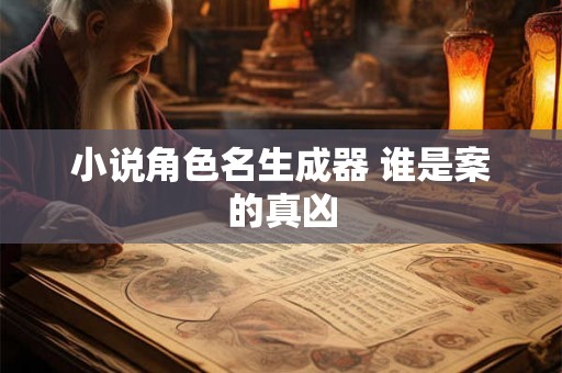 小说角色名生成器 谁是案的真凶