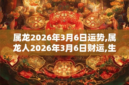 属龙2026年3月6日运势,属龙人2026年3月6日财运,生肖龙2026年3月6日运势 属龙2026年3月6日运势,属龙人2026年3月6日财运,生肖龙2026年3月6日运势