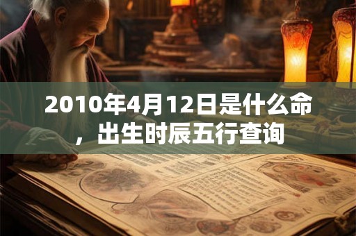 2010年4月12日是什么命，出生时辰五行查询