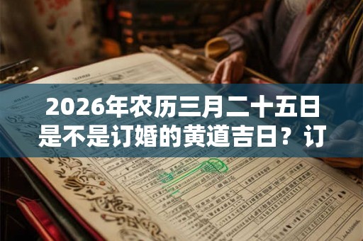 2026年农历三月二十五日是不是订婚的黄道吉日？订婚是定亲吗？