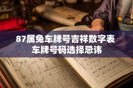 87属兔车牌号吉祥数字表 车牌号码选择忌讳