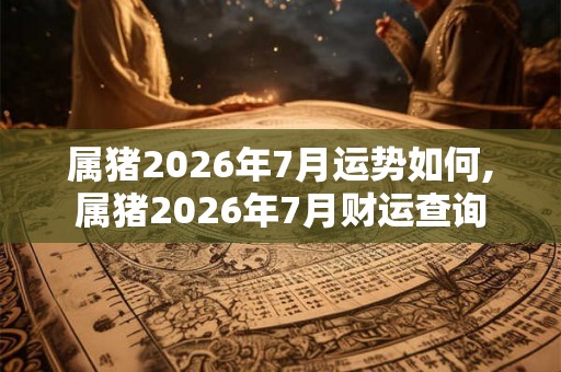属猪2026年7月运势如何,属猪2026年7月财运查询