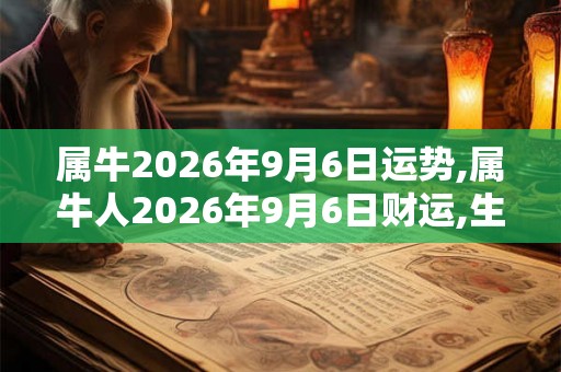 属牛2026年9月6日运势,属牛人2026年9月6日财运,生肖牛2026年9月6日运势