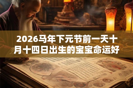 2026马年下元节前一天十月十四日出生的宝宝命运好不好？