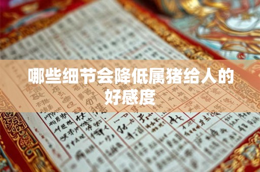哪些细节会降低属猪给人的好感度
