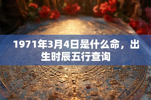 1971年3月4日是什么命，出生时辰五行查询