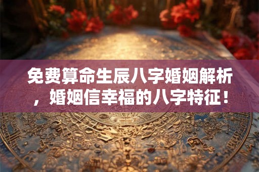 免费算命生辰八字婚姻解析，婚姻信幸福的八字特征！