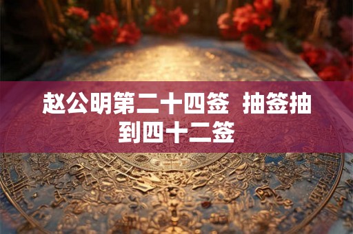 赵公明第二十四签 抽签抽到四十二签 赵公明第二十四签 抽签抽到四十二签