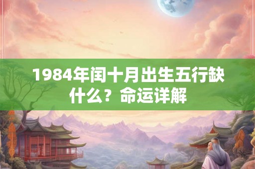 1984年闰十月出生五行缺什么？命运详解