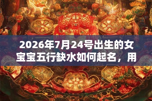 2026年7月24号出生的女宝宝五行缺水如何起名，用什么字好