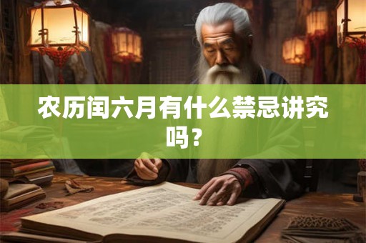农历闰六月有什么禁忌讲究吗？