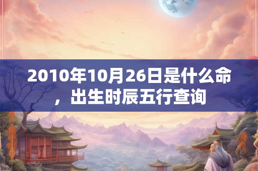 2010年10月26日是什么命，出生时辰五行查询