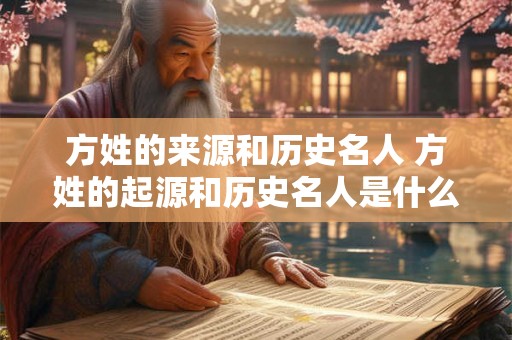 方姓的来源和历史名人 方姓的起源和历史名人是什么