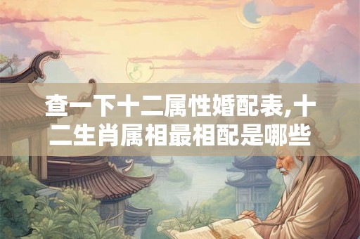 查一下十二属性婚配表,十二生肖属相最相配是哪些