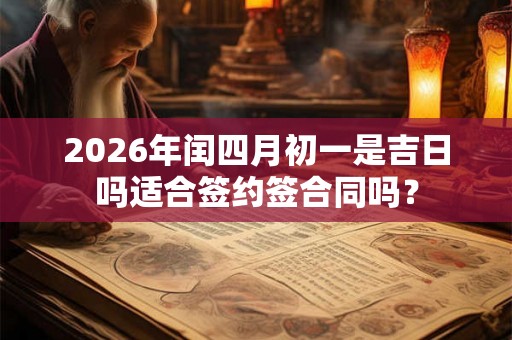2026年闰四月初一是吉日吗适合签约签合同吗？