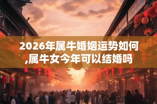2026年属牛婚姻运势如何,属牛女今年可以结婚吗